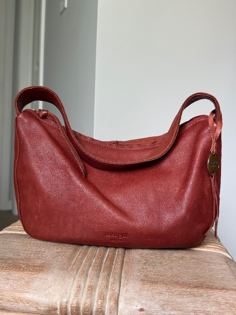 Brown Genuine Soft Leather Margot New York Shoulder Bag